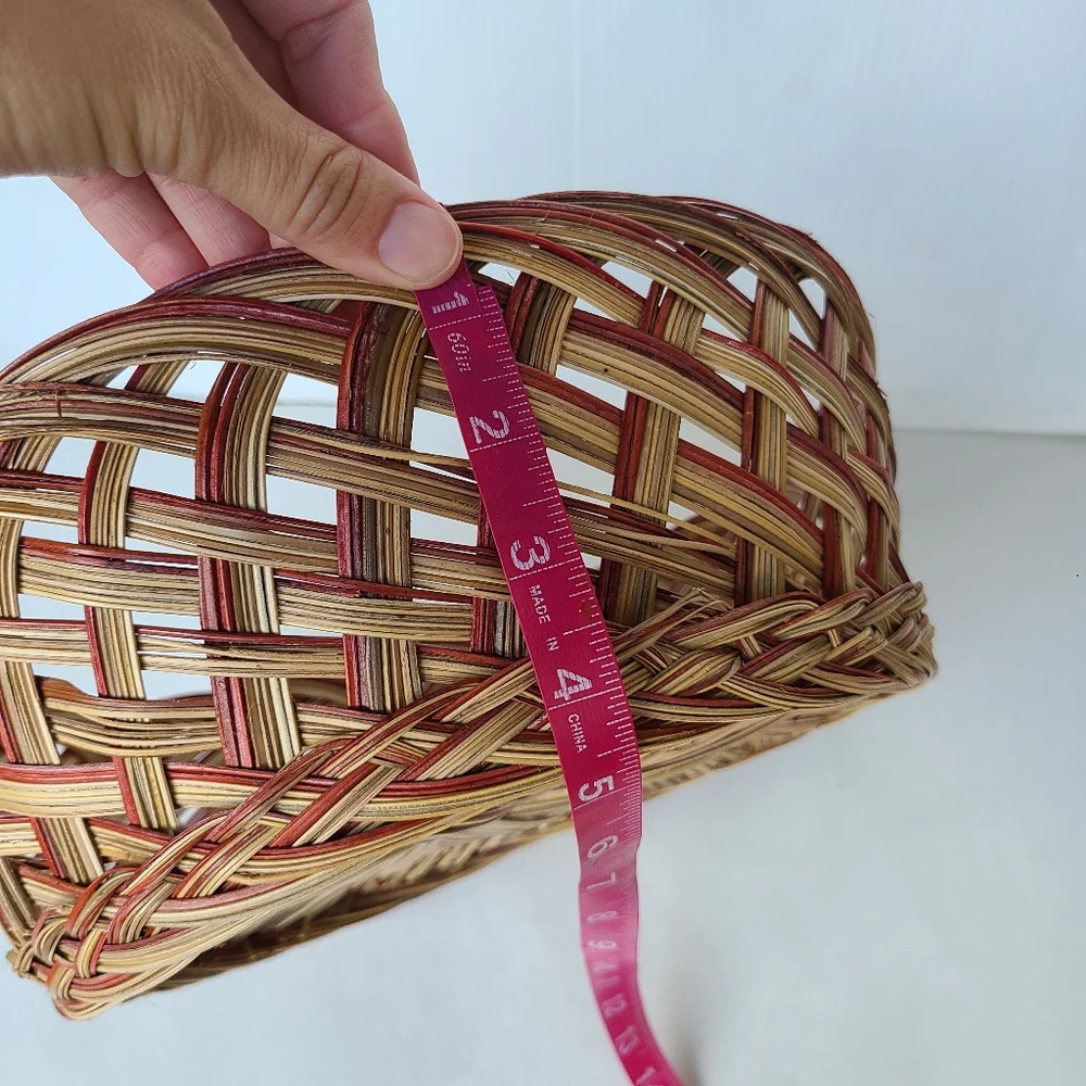 Woven rattan wicker basket bowl wall gallery fruit bowl boho shabby chic